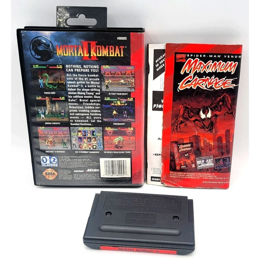 MORTAL KOMBAT II Sega Genesis 1994‎ CIB COMPLETE IN BOX